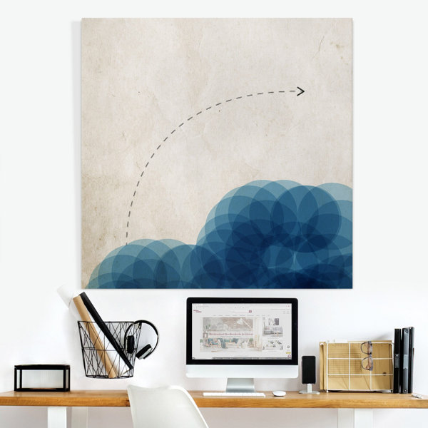 Perspections Leinwandbild Abstrakte Formen Kreise In Blau Wayfair De